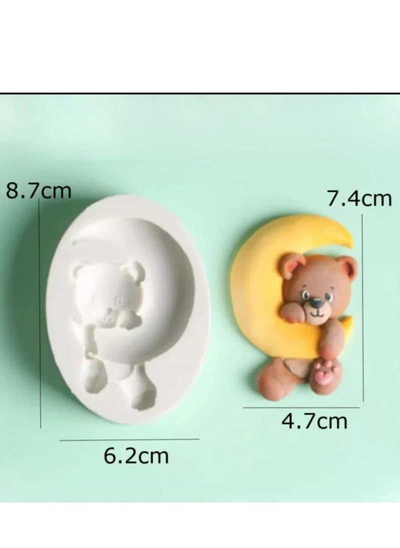 C.T.Z Baby Bear-Themed Silicone Molds for Cake Decorating and Crafts - 3-Piece Set Featuring Cute Teddy Bears and Baby Bottle Designs - Ideal for Chocolate, Fondant, and Soap Making  - Image 3