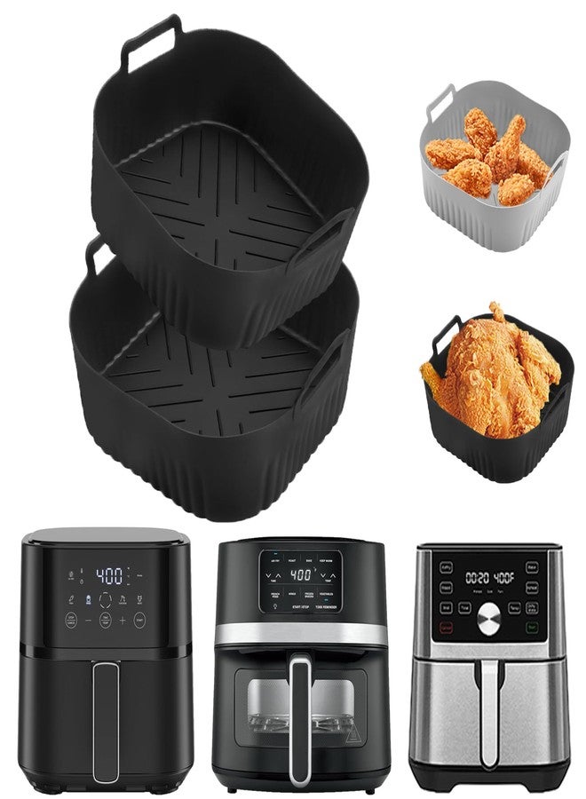 ليهولكير عبوتان من بطانات القلي الهوائي المصنوعة من السيليكون لأجهزة Instant Pot Vortex Plus سعة 4 كوارت، وChefman سعة 4 كوارت، وLYHOLKEER. بطانات سلة القلي الهوائي المربعة مقاس 7.8 بوصة قابلة لإعادة الاستخدام لأجهزة سعة 4-5 كوارت، آمنة للغسل في غسالة الأطباق، ملحقات بديلة لورق الزبدة - Image 1