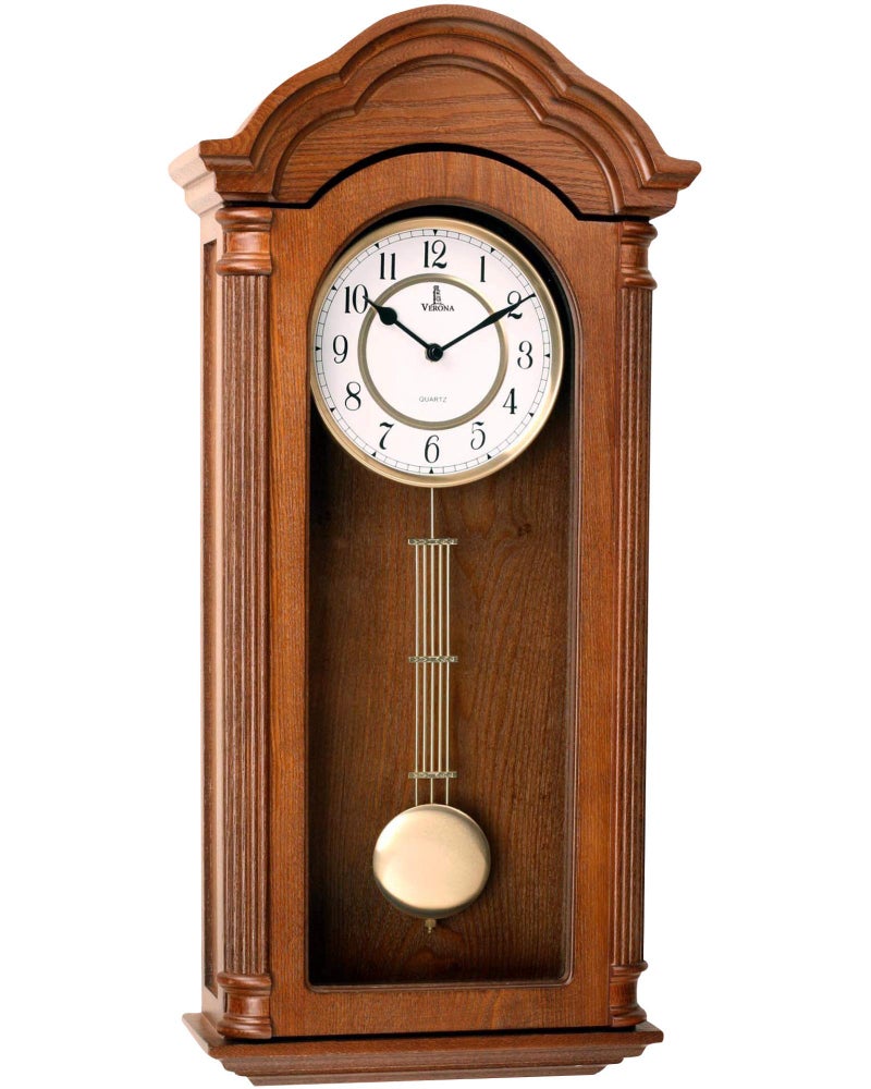 Lovely Home Essentials Pendulum Wall Clock Battery Operated  Large Wooden Hanging Grandfather Wall Clock with Pendulum  Quiet Made with Real Wood for Living Room Decor Office  Home Dcor Gift 26x12