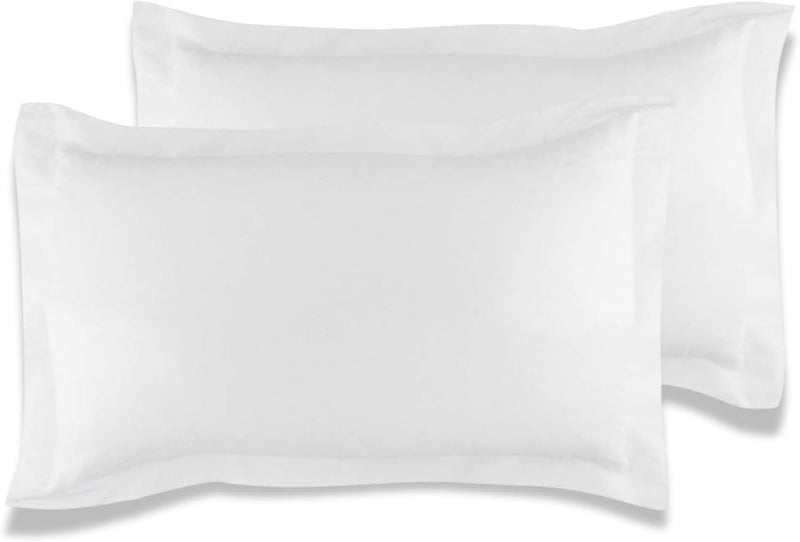 MUSA MUSA® Cotton Pillow Cover Shams - Washable Pillowcases for Sofa Cushions, Bedrooms & Dorm Decor | Hotel Quality Pillow Covers with Envelope Closure & 5cm Side Frame (2, White, 50 x 80cm) - Image 1