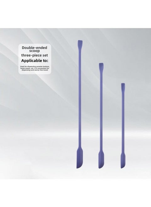 Mini Silicone Double-headed Sharp Scraper Spoon Cosmetic Skin Care Products Extraction Tool Set Including Avocado Jam Scraper-Specifications:Elbow Changchun Basket Three-piece Set