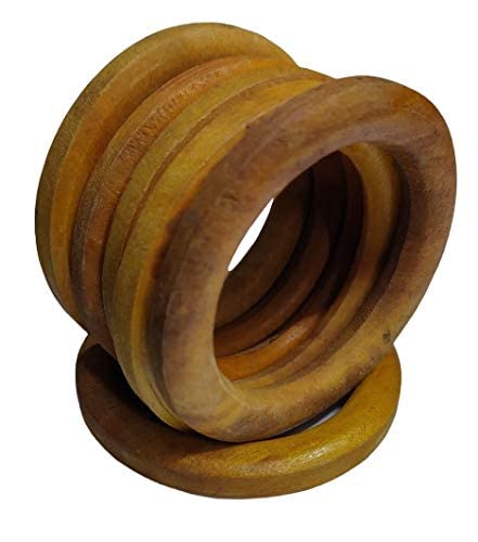 Asiatic Asiatic Round Wooden Curtain Handicraft Ring 3 inch for Curtain Exclusive Drapes for A Royal HomesDIY Art CraftJhulaToranBagBuntingDoor HangingWall Hanging Pack of 20 - Image 3