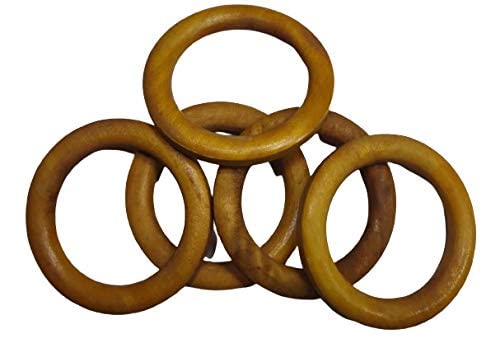 Asiatic Asiatic Round Wooden Curtain Handicraft Ring 3 inch for Curtain Exclusive Drapes for A Royal HomesDIY Art CraftJhulaToranBagBuntingDoor HangingWall Hanging Pack of 20 - Image 2