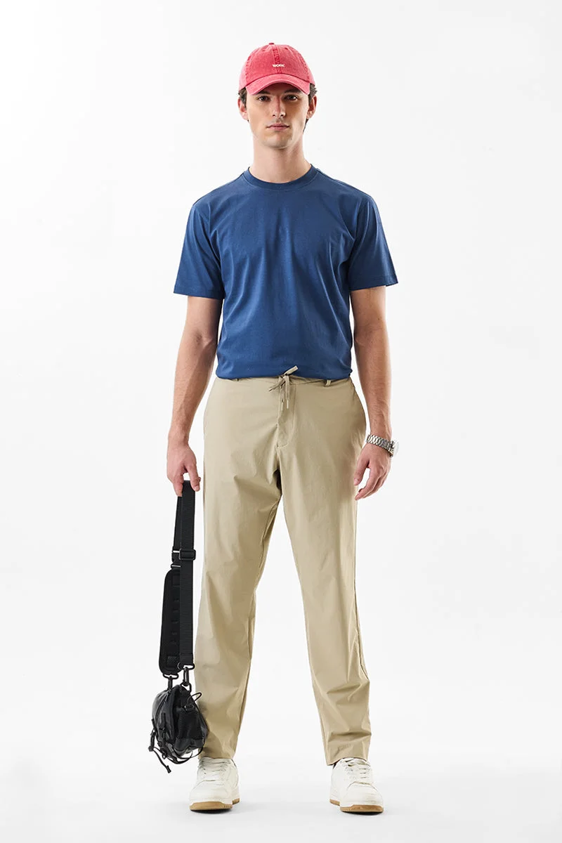 Snitch Beige Beige Stretch Trousers for Men | Best Price UAE