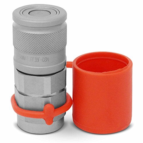 Summit Hydraulics 3/8" Flat Face Hydraulic Quick Connect Coupler Set w/Dust Caps, 3/8" NPT Thread - Image 3