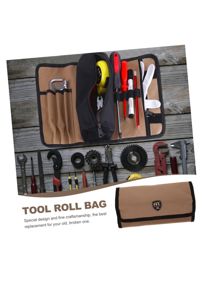 SYOSI - Roll Hand Tool Bag, Canvas Zipper Pouch Multi Function Pencil Case, 600D Oxford Fabric Portable Tool Pouch, Storage Bag, Wrench Roll Up Tool Bag for Electrician, Plumber, Carpenter - Image 1