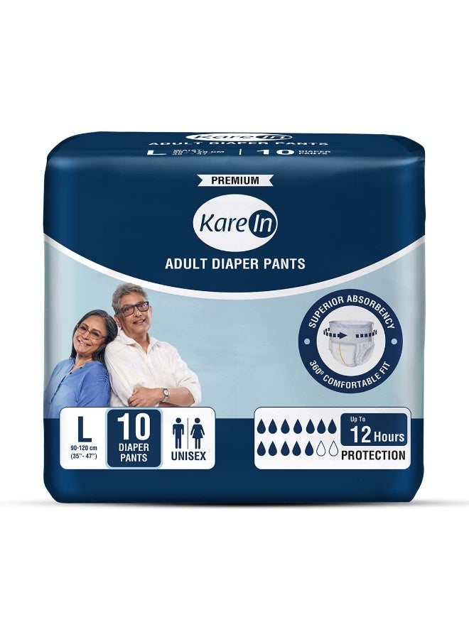 KareIn Adult Pull Ups Pant Style Underwear 10 Pcs / 4 Pack Diapers Large-XL Size (Total 40 Pullups) - Image 1