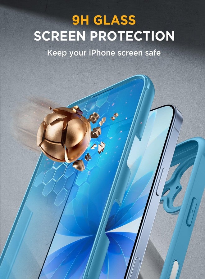 Miracase for iPhone 17 Case 6.3'', Full-Body Military Grade Drop Protection Outdoor Phone case with Built-in Glass Screen &Camera Control,Easy Installation,No Gap,Compatible with MagSafe,Blue - Image 3