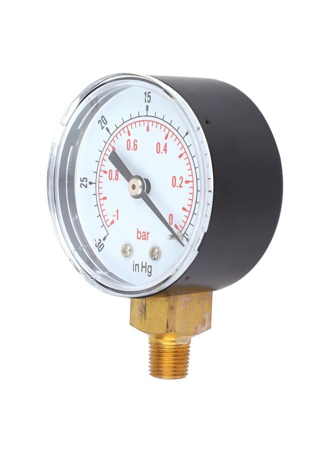 Hyuduo Vacuum Gauge, 50mm 1/8 BSPT Bottom Connection Pressure Gauge Product Size Approx 7.1x5.1x2.7cm for Air Compressor Water Oil Gas Outdoor - Image 5