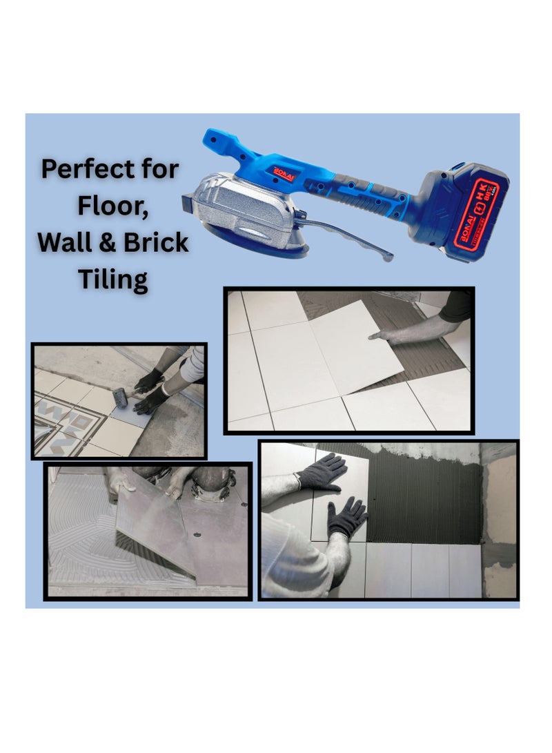 BONAI BONAI BN-CD0013 Cordless Tile Laying Machine, 88VF Tile Vibrator with 80KG Suction Power, 5-Speed FM Gear Display, 2000–11000 r/min, 4.0Ah Battery for Wall, Floor Tile & Brick Installation  - Image 5