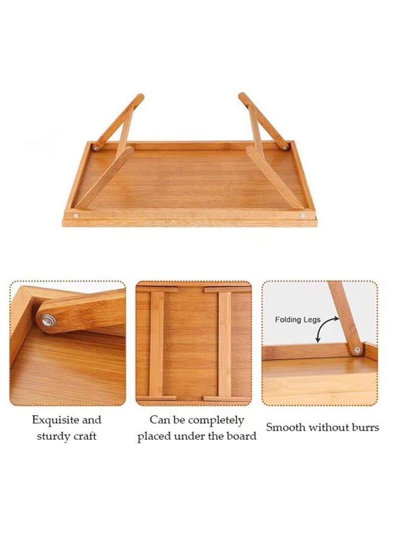 Bamboo Breakfast Bed Tray Table – Foldable Laptop & Food Serving Tray - Image 4