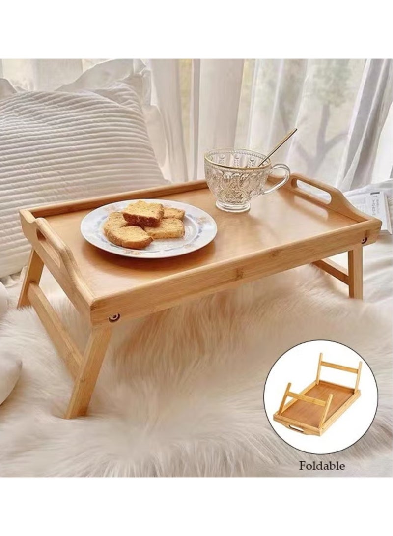 Bamboo Breakfast Bed Tray Table – Foldable Laptop & Food Serving Tray - Image 3