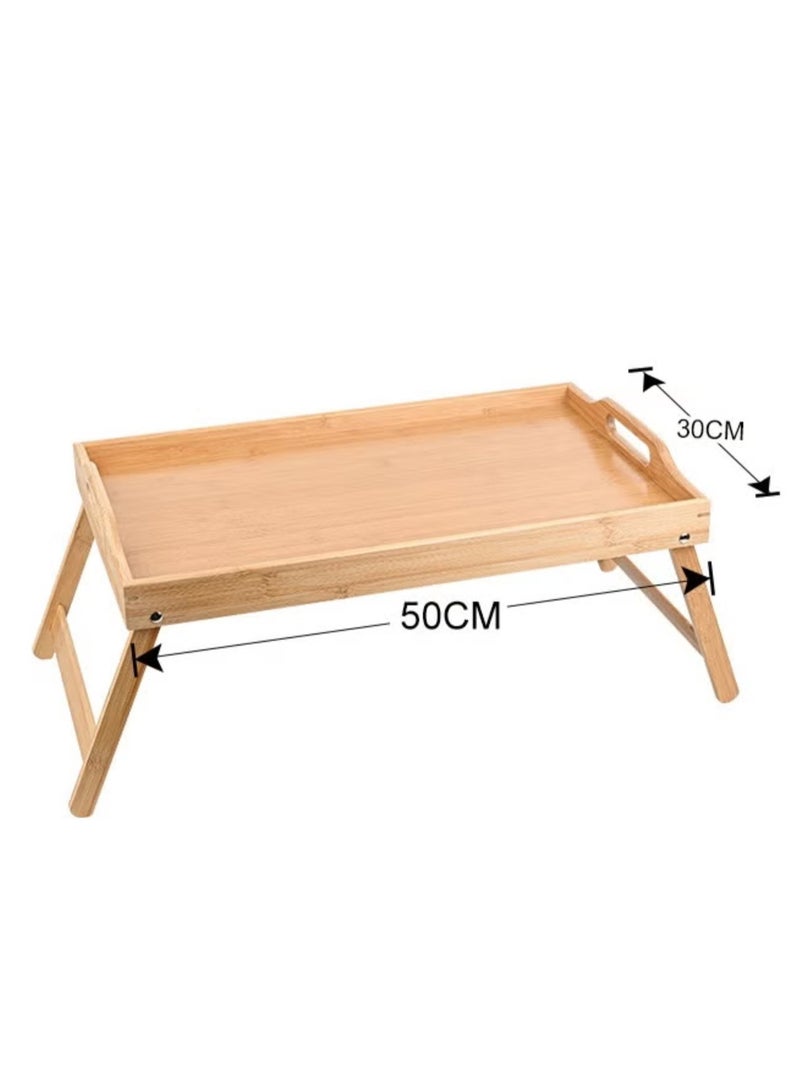 Bamboo Breakfast Bed Tray Table – Foldable Laptop & Food Serving Tray - Image 2