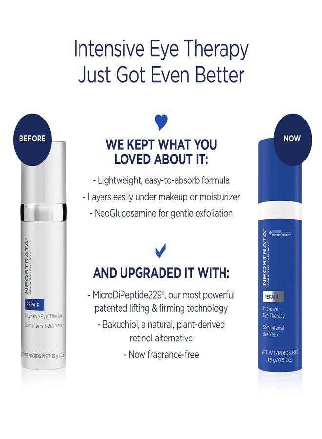 NEOSTRATA SKIN ACTIVE Intensive Eye Therapy, Anti Aging Under Eye Ceam, Treats Dark Circles, Puffiness, Fine Lines and Wrinkles with Hyaluronic Acid, Peptides and Bakuchiol, 0.5 oz - Image 2