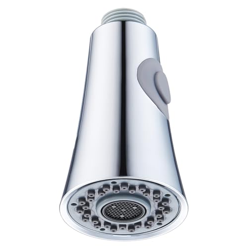 Angle Simple Kitchen Sink Sprayer Replacement, Faucet Head Attachment Parts, Stream and Spray Mode, Chrome - Image 1