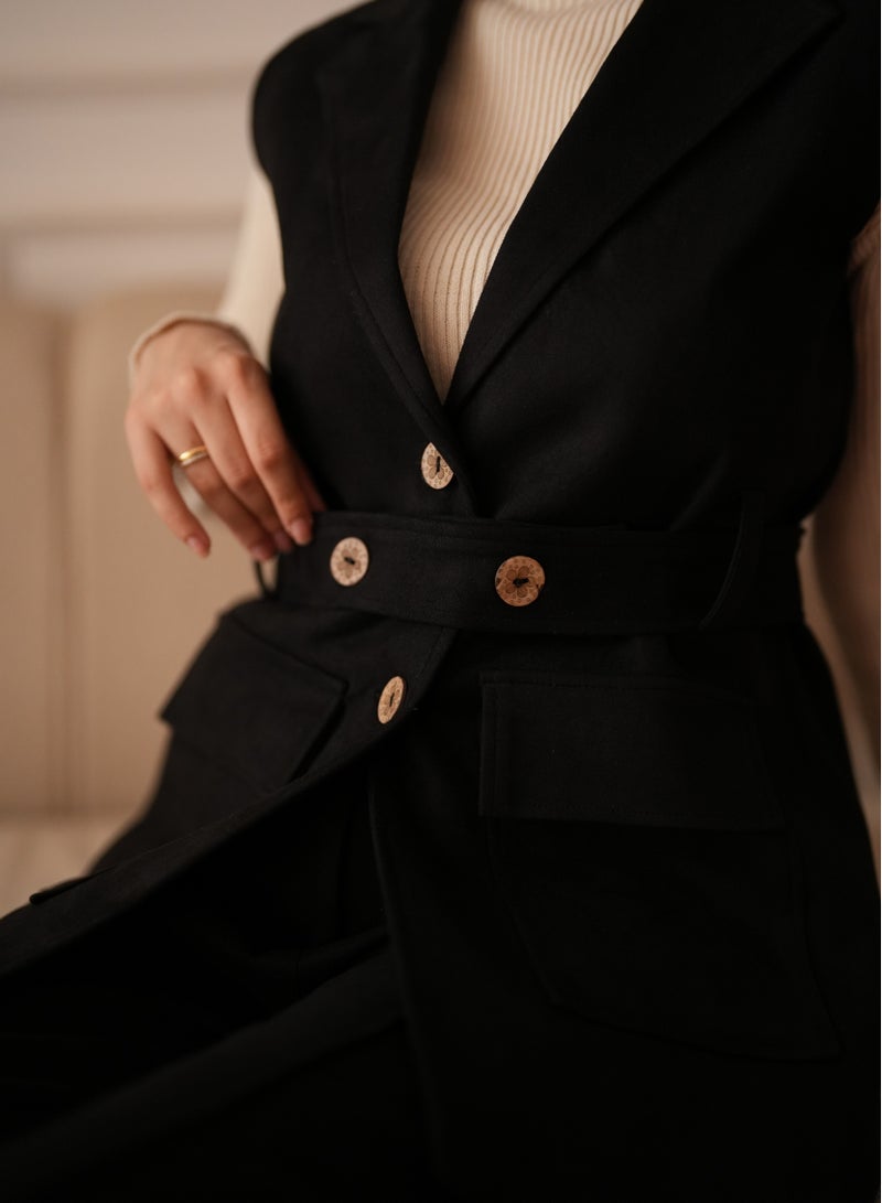 Black winter suit consisting of a vest, pants and belt, size 3XL (100 to 115 kg) - Image 3