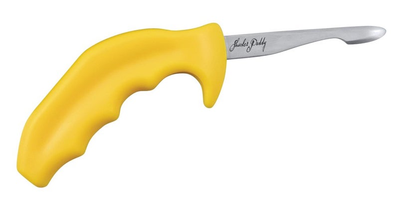 Swissmar Shucker Paddy Original Oyster Shucking Knife – Ergonomic Dual Axis Oyster Shucker Tool with 3" / 7.6 CM Stainless Steel Blade - Perfect for kitchen Collections – Non-Slip Handle, Yellow - Image 1