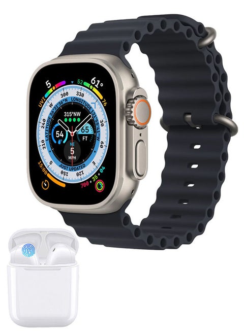smartwatch 8 Ultra Full Touch Call 49 mm and supports the Arabic Language with wireless Bluetooth headphones