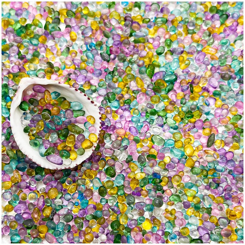 BXI 2.2 Lbs Small Aquarium Substrate Gravel Sand, Polished Smooth Fish Tank Gravel, Colorfast Uncoated Vibrant Blue Sea Glass, Decorative Stones for Vase Fillers, Fairy Garden, Potted Plants - Image 1