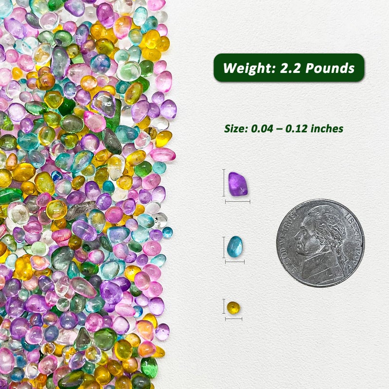 BXI 2.2 Lbs Small Aquarium Substrate Gravel Sand, Polished Smooth Fish Tank Gravel, Colorfast Uncoated Vibrant Blue Sea Glass, Decorative Stones for Vase Fillers, Fairy Garden, Potted Plants - Image 2