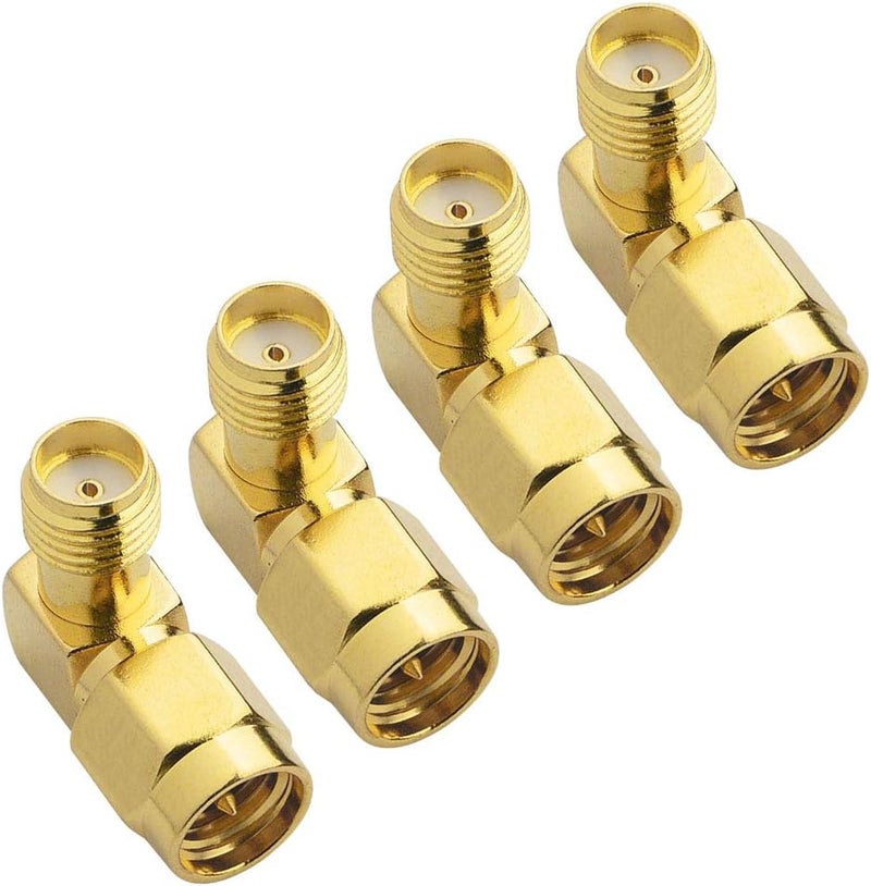 onelinkmore SMA Male to Female Right Angle 90-Degree Adapter Gold Plated Contacts Pack of 4…… - Image 2