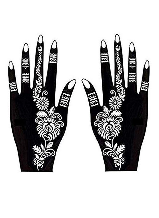 ivana's - Heena Mehandi Tatto Stencil Set For ; Hand ; Body ; Fingure ; Face ; Heena Art Temporary Tatto For Kids Girls & Women Design Tatto22 Black M - Image 1