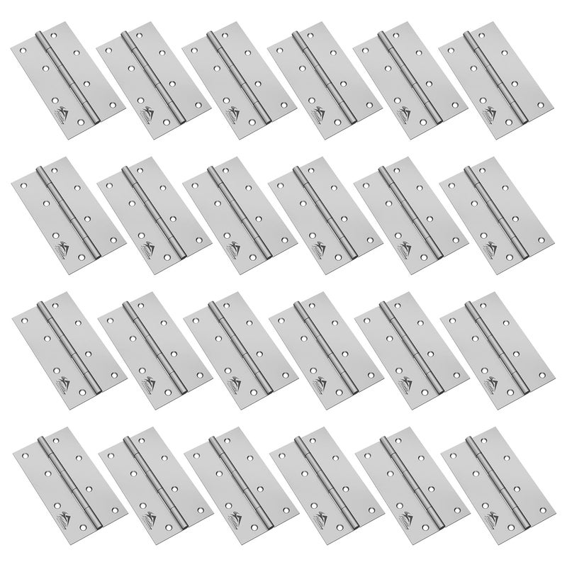 Atlantic Atlantic Window Door Hinges 4 Inch x 12 Gauge25 MM Thickness Home Office Hotel for Main Window Door Bedroom Kitchen Bathroom Premium Stainless Steel Welded Head Matt Finish Pack of 24 Pcs  - Image 1