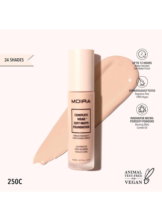 moira Complete Wear Soft Matte Foundation (250C) - Image 3
