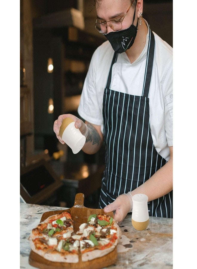 Hasense طقم رشاشات ملح وفلفل من هاسينس، رشاشة ملح سيراميك بيضاء لسطح المطبخ، رشاشات فلفل لطيفة، طقم رشاشات توابل قابل لإعادة التعبئة لسطح المطبخ، ديكور مطبخ ريفي - Image 2