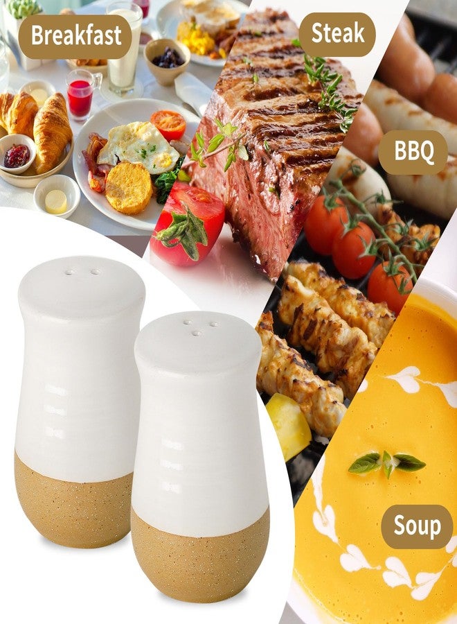 Hasense طقم رشاشات ملح وفلفل من هاسينس، رشاشة ملح سيراميك بيضاء لسطح المطبخ، رشاشات فلفل لطيفة، طقم رشاشات توابل قابل لإعادة التعبئة لسطح المطبخ، ديكور مطبخ ريفي - Image 4