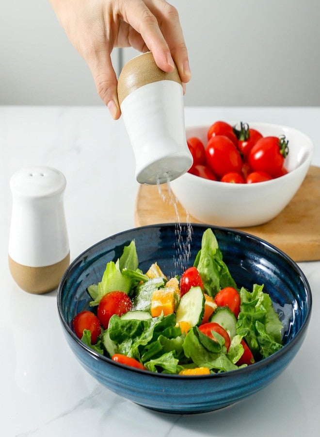 Hasense طقم رشاشات ملح وفلفل من هاسينس، رشاشة ملح سيراميك بيضاء لسطح المطبخ، رشاشات فلفل لطيفة، طقم رشاشات توابل قابل لإعادة التعبئة لسطح المطبخ، ديكور مطبخ ريفي - Image 5