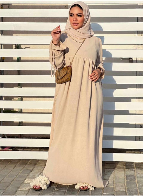 Beige Dress With Chain