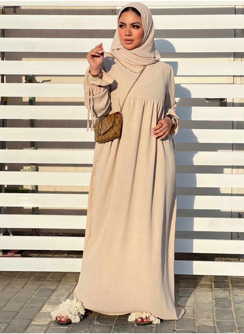 Puritopia - Beige Dress With Chain - Image 1