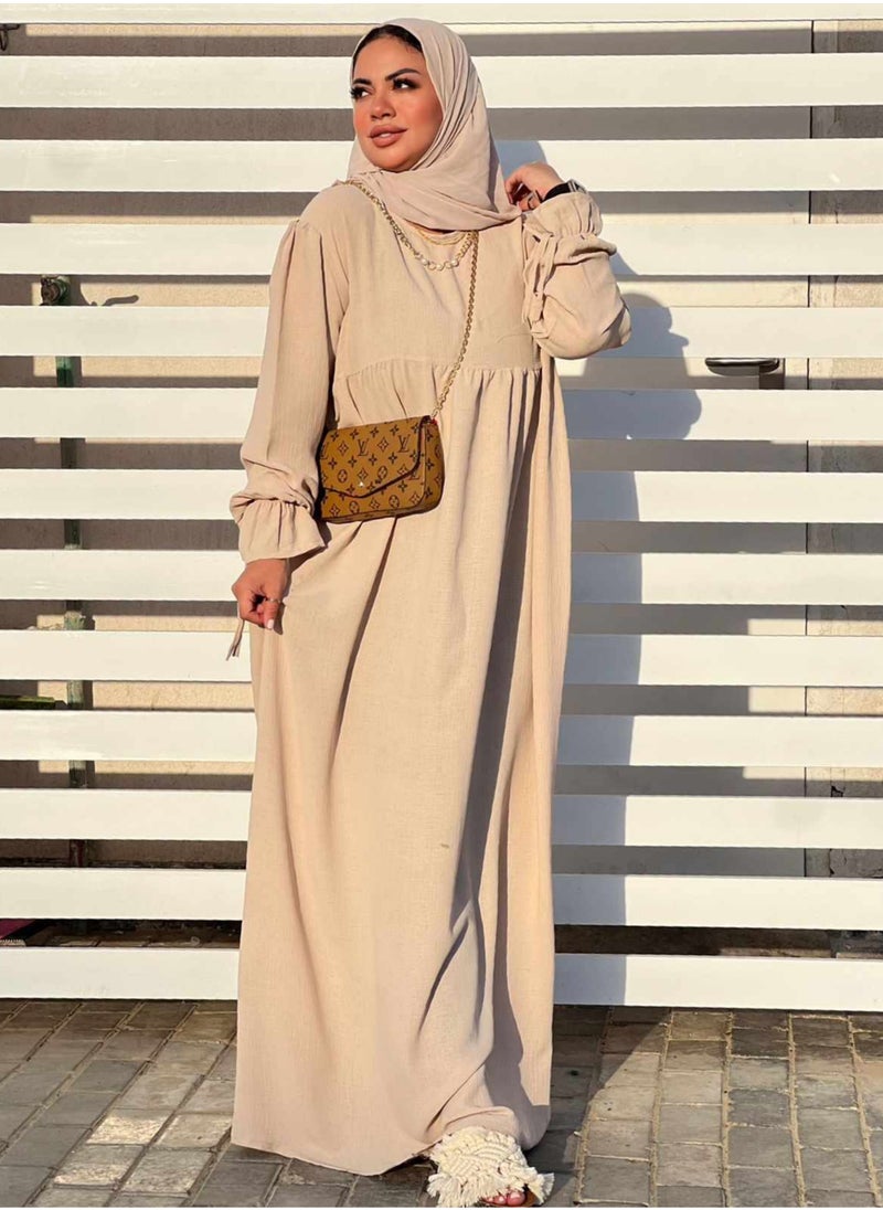 Puritopia - Beige Dress With Chain - Image 1