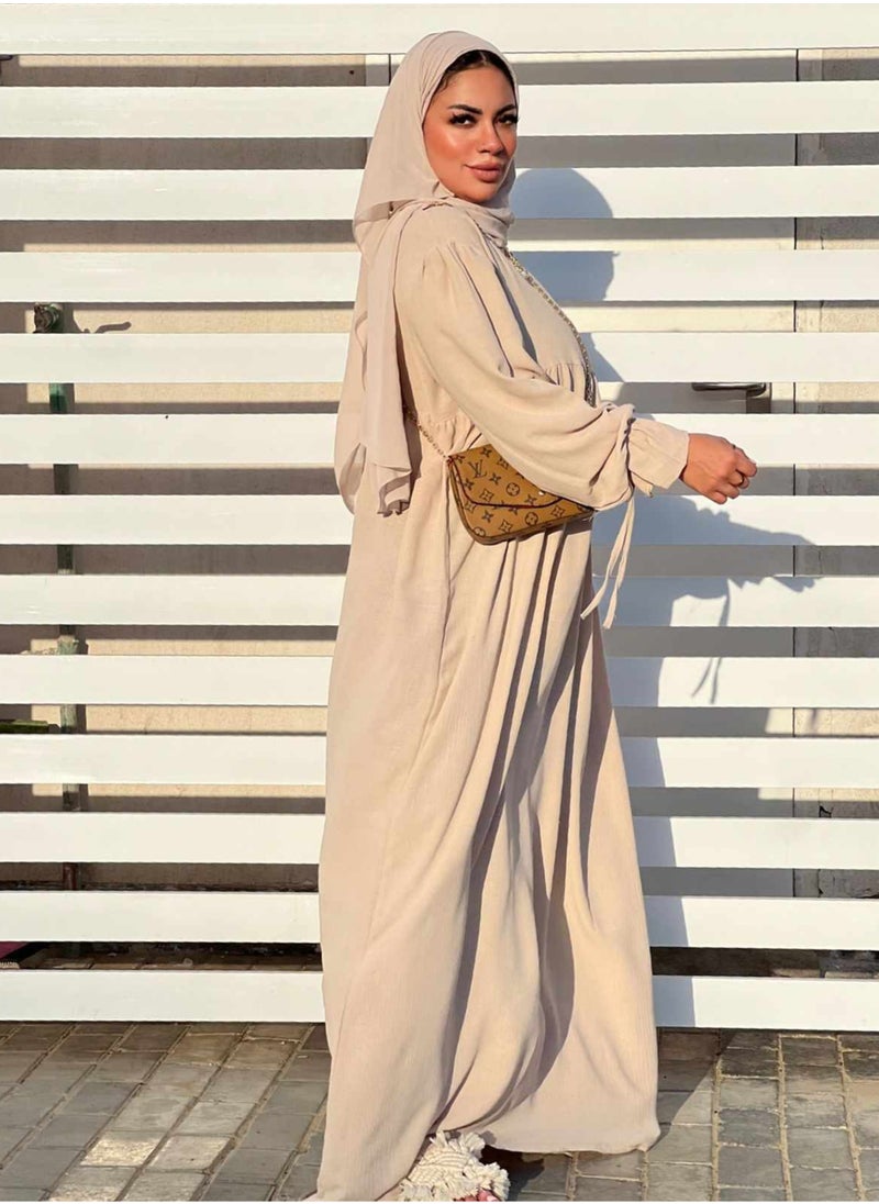 Puritopia - Beige Dress With Chain - Image 1