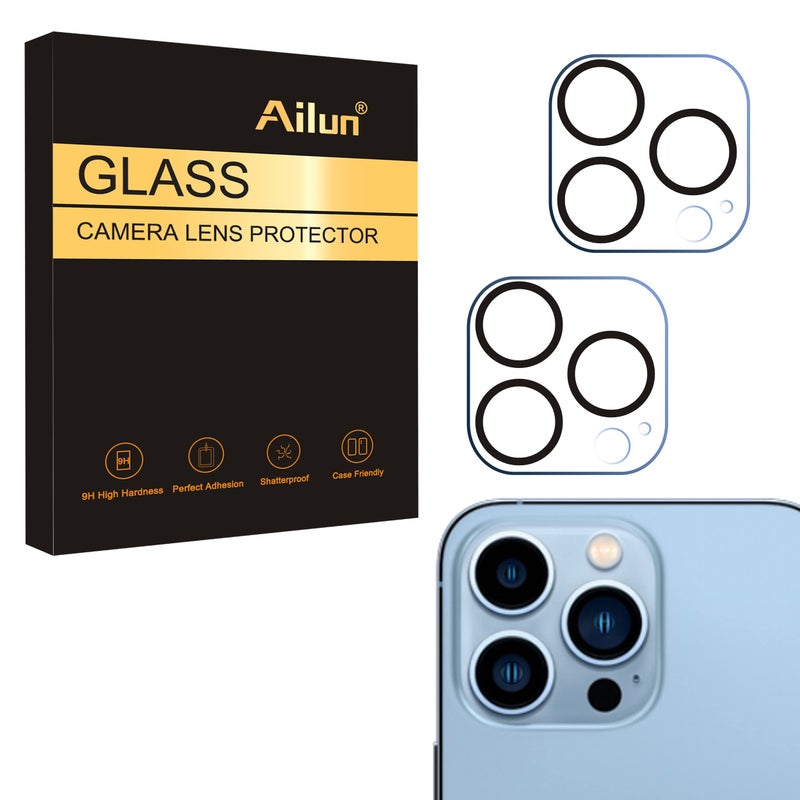 Ailun Camera Lens Protector for iPhone 13 Pro & iPhone 13 Pro Max,Tempered Glass,9H Hardness,Ultra HD,Anti-Scratch,Easy to Install,Case Friendly [Does not Affect Night Shots][2 Pack] - Image 1