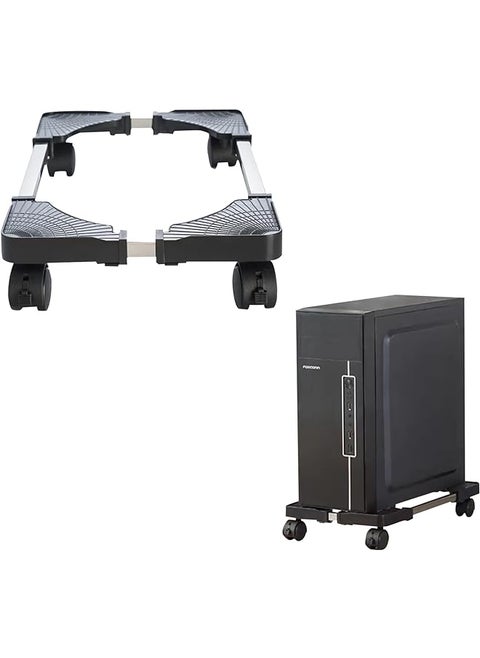 Adjustable Movable Base Telescopic Computer Tower Stand With 4 Locking Universal Wheels Universal Mobile Cpu Stand For Gas Cylinder Mini Fridge Flowerpot Water Dispensers