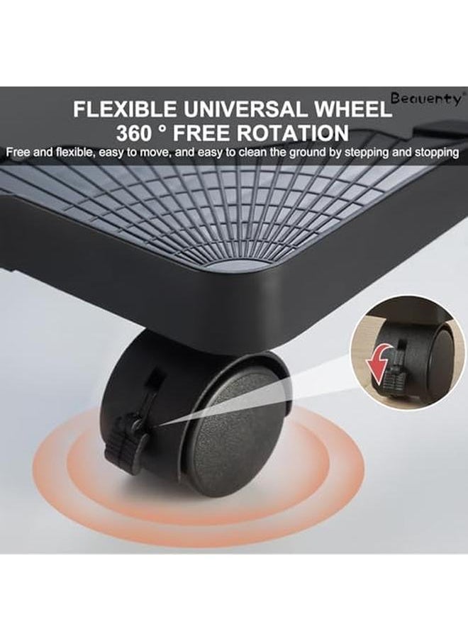 Beauenty - Adjustable Movable Base Telescopic Computer Tower Stand With 4 Locking Universal Wheels Universal Mobile Cpu Stand For Gas Cylinder Mini Fridge Flowerpot Water Dispensers - Image 1