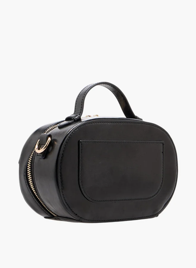 Flora Bella By Shoexpress Women's Solid Crossbody Bag with Zip Closure and Detachable Strap