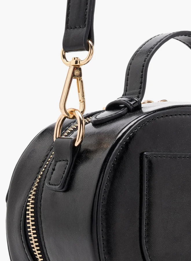 Flora Bella By Shoexpress Women's Solid Crossbody Bag with Zip Closure and Detachable Strap