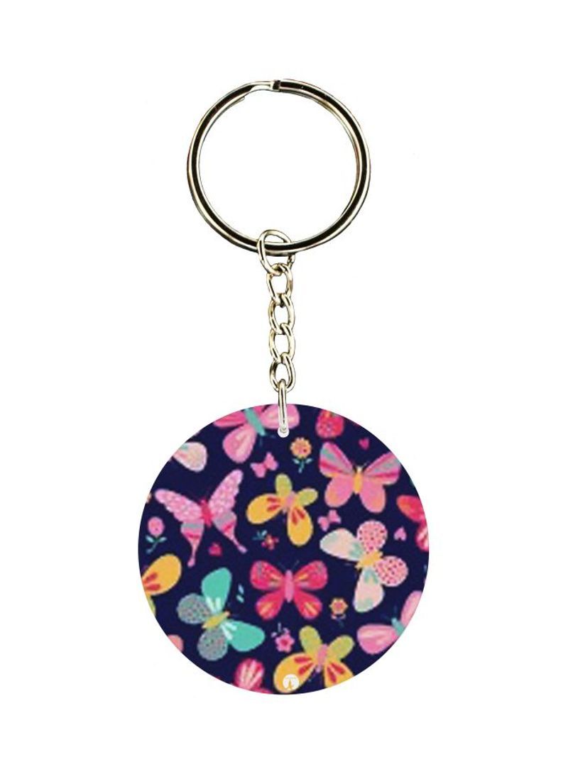 Butterflies Printed Double Sided Keychain