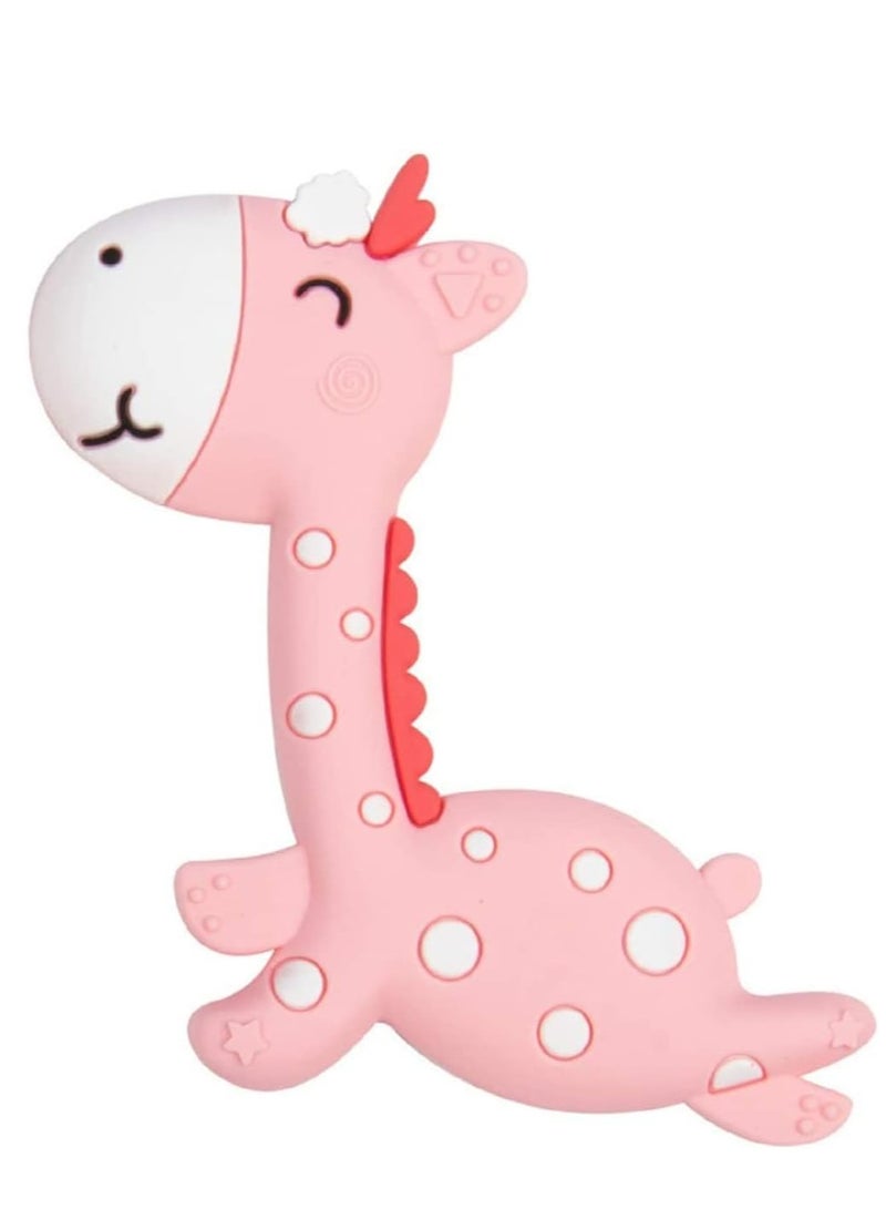 Zikra ألعاب التسنين، عبوة 2 من ألعاب التسنين السيليكونية العضوية للأطفال، عضاضة ناعمة وآمنة وقابلة للمضغ لتخفيف آلام الأطفال الصغار (أزرق، وردي) - Image 5