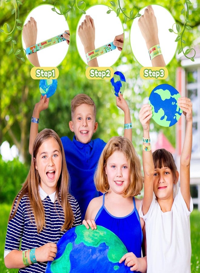 مجموعة سيمجوينج من 50 قطعة من أساور يوم الأرض للأطفال، أساور معصم لحماية الأرض، هدايا حفلات يوم البيئة العالمي، جوائز صفية، لوازم هدايا - Image 4