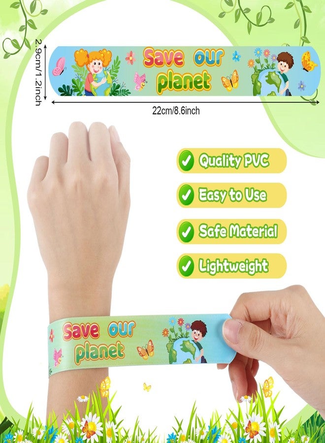 مجموعة سيمجوينج من 50 قطعة من أساور يوم الأرض للأطفال، أساور معصم لحماية الأرض، هدايا حفلات يوم البيئة العالمي، جوائز صفية، لوازم هدايا - Image 2