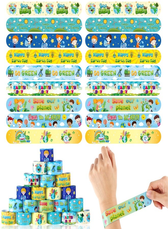 مجموعة سيمجوينج من 50 قطعة من أساور يوم الأرض للأطفال، أساور معصم لحماية الأرض، هدايا حفلات يوم البيئة العالمي، جوائز صفية، لوازم هدايا - Image 1