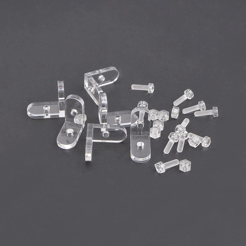 INCREWAY L Brackets Transparent 20Pcs Clear Acrylic Corner Bracket 90 Degree Support Shelf Corner Brace Right Angle Bracket - Image 5