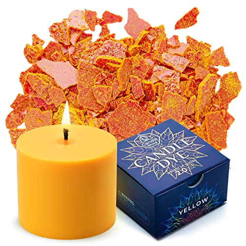 Candle Shop صبغة شمعة صفراء 2 أونصة لصنع الشموع من الصويا - صبغات شمع الشموع عالية التركيز - رقائق صبغة ملونة مميزة لمتجر الشموع لشمع الصويا، شمع النحل، البارافين - Image 1