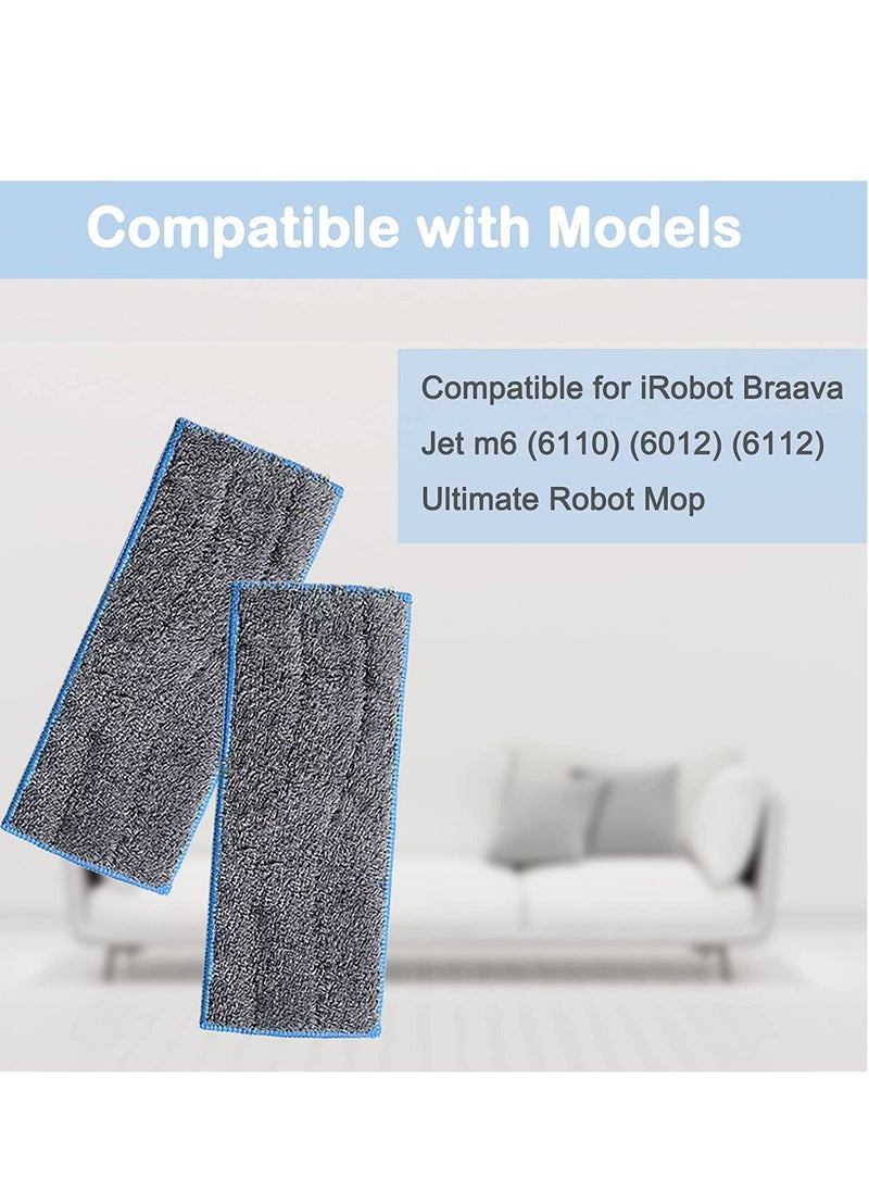 Excefore Wet Mopping Pads Compatible for iRobot Braava Jet m6 6110 6012 6112 Series Washable Reusable Strong Water Absorption for Ceramic Tile Laminate Marble Wooden Floors 8PCS  - Image 3