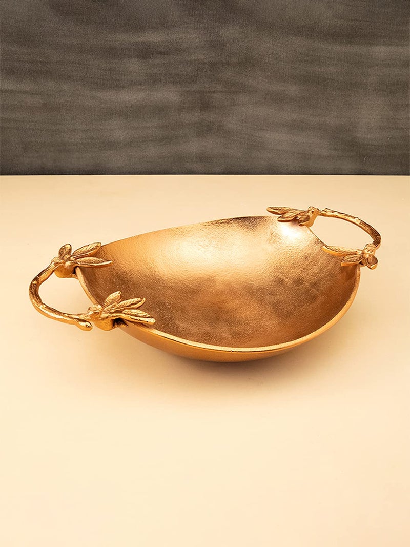 Ellementry Copper Bowl Color Gold Metal Serving Bowl Kitchenware Dinnerware Versatile Decor Handcrafted Sustainable Food Safe Gifting - Image 1