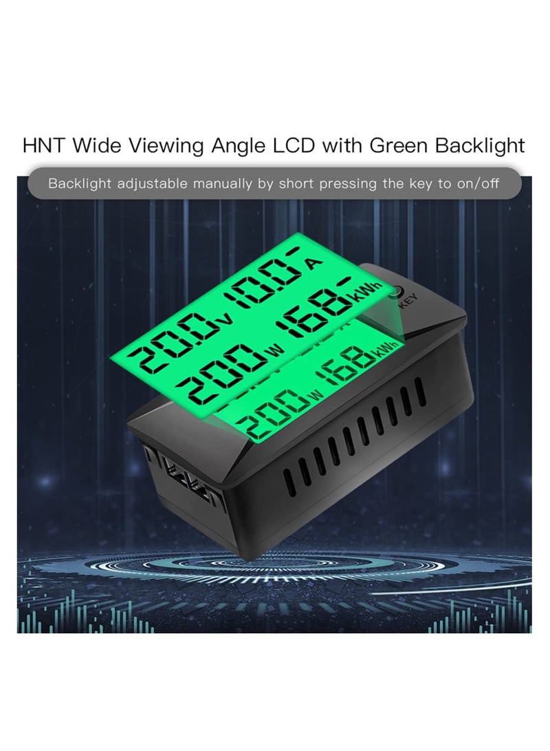 SYOSI DC Multifunction Battery Monitor Meter, Digital Current Voltage Meter Solar Power Meter Multimeter Ammeter Voltmeter Voltage Current Detection 0-300V,0-100A Built-in Shunt for 12V/24V/48V Battery - Image 4